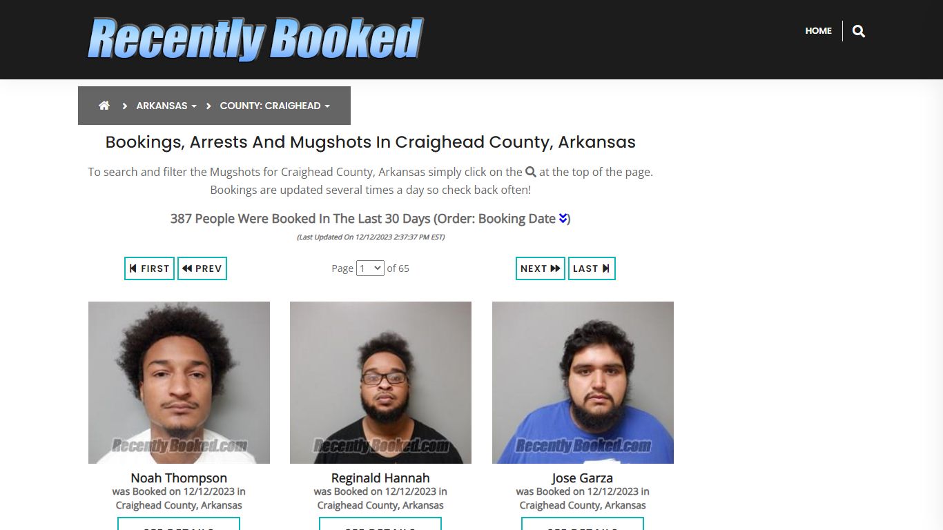 Bookings, Arrests and Mugshots in Craighead County, Arkansas